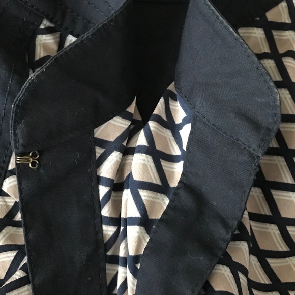 TORY BURCH Velda Tunic Silk Long Sleeve Blouse Black Tan Women’s Plus Size 14 - Picture 16 of 16